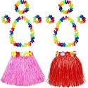 Shappy 2 Sets Grass Skirts for Kids Girls Hawaiian Hula Luau Dress Cosplay