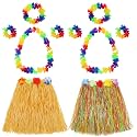 Shappy 2 Sets Grass Skirts for Kids Girls Cosplay Hawaiian Hula Luau Dress