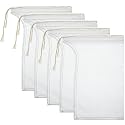 Shappy 5 Pcs Compost Tea Filter Bags with Drawstring, 23 x 16 cm