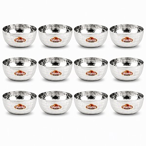 Sharda Metals Hammered Stainless Steel Bowl Set