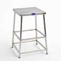 Sharda Metals Stainless Steel Stool | Lightweight Sitting Square Shape Table Stools for Home, Kitchen, Office, Bathroom, Garden, Clinic, Salon, Garage, & Multipurpose Stool | D-10.8 Inch x H-15.5 Inch