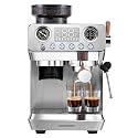 SHARDOR 20 Bar Espresso Machine with Built-In Grinder, Stainless Steel