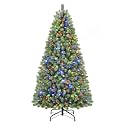 7.5FT Artificial Prelit Classic Christmas Tree with Remote Control,Timer