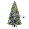 SHareconn 6.5ft Prelit Premium Artificial Classic Spruce Christmas Tree with Remote Control,Timer
