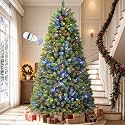 9FT Artificial Prelit Classic Christmas Tree with Remote Control,Timer