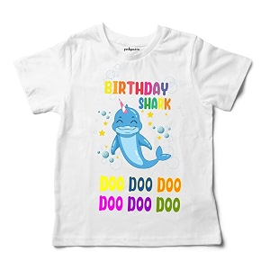 Shark Birthday Theme Cotton T-Shirt for Baby