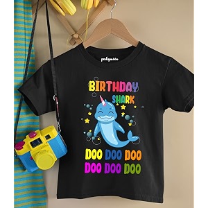 Shark Birthday Theme Cotton T-Shirt for Baby