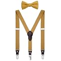 Shark Tooth Boys' Men's Suspenders and Bow Tie Set Y-Back Adjustable