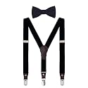 Shark Tooth Boys' Men's Suspenders and Bow Tie Set Y-Back Adjustable