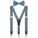 Shark Tooth Boys' Men's Suspenders and Bow Tie Set Y-Back Adjustable