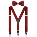 Shark Tooth Boys' Men's Suspenders and Bow Tie Set Y-Back Adjustable