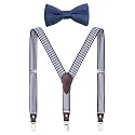 Shark Tooth Boys' Men's Suspenders and Bow Tie Set Y-Back Adjustable