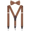 Shark Tooth Boys' Men's Suspenders and Bow Tie Set Y-Back Adjustable