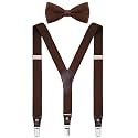 Shark Tooth Boys' Men's Suspenders and Bow Tie Set Y-Back Adjustable