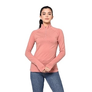 SHARK TRIBE Solid Women High Neck