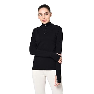 SHARK TRIBE Solid Women High Neck