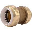 SharkBite 1 Inch CTS x 1 Inch PVC Transition Coupling, Push to Connect Brass Plumbing Fitting, PEX Pipe, Copper, CPVC, PE-RT, HDPE, UIP4020A