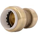 SharkBite 3/4 Inch CTS x 3/4 Inch PVC Transition Coupling, Push to Connect Brass Plumbing Fitting, PEX Pipe, Copper, CPVC, PE-RT, HDPE, UIP4016A