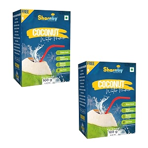 sharnay instant coconut water premix nariyal paani with essential electrolytes vitamins amp minerals tender coconut water for instant energy nariyal paani for daily hydration amp healthy skin with 10 sachets
