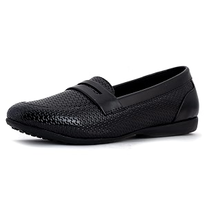 sharon by khadim39s synthetic black slip-on casual shoe for women