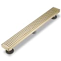 Sharp-tec 36 inch Linear Shower Drain, Gold Rectangular Floor Drain, V-Shape Design Drain Channel, 304 Stainless Steel, cUPC Certificated for Bathroom Shower Room (Drain Base is Not Included)