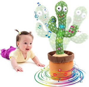sharvaya cactus toy for kids with light and music with usb cable talk and dancing