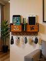 shashank Shashank COMBO MULTIPURPOSE WOODEN KEY HOLDER MOBILE CHARGING STAND Wood Key Holder