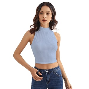 shasmi women39s amp girls39 solid ribbed round neck collarless sleeveless slim fit simplicity tank tops top 37