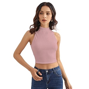 shasmi women39s amp girls39 solid ribbed round neck collarless sleeveless slim fit simplicity tank tops top 37