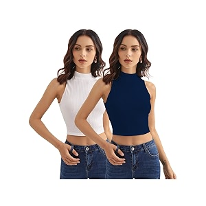 Shasmi Womens Girls Solid Ribbed Round