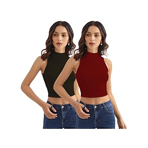 Shasmi Womens Girls Solid Ribbed Round