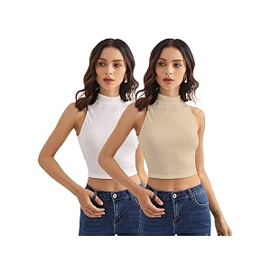 Shasmi Womens Girls Solid Ribbed Round