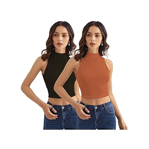 Shasmi Womens Girls Solid Ribbed Round