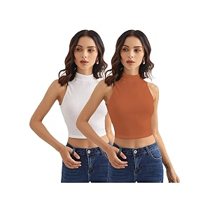 Shasmi Womens Girls Solid Ribbed Round