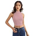 Shasmi Women's &amp; Girls' Solid Ribbed Round Neck Collarless Sleeveless Slim Fit Simplicity Tank Tops (TOP 37)