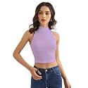 Shasmi Women's &amp; Girls' Solid Ribbed Round Neck Collarless Sleeveless Slim Fit Simplicity Tank Tops (TOP 37)