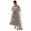 Shasmi Women39s Georgette Anarkali Floral Printed Kurta