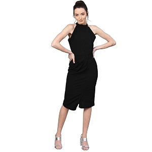Shasmi Womens Comfortable Red Halter Neck Sleeveless