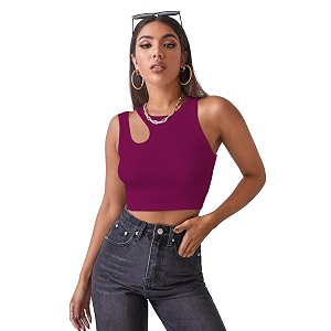 Shasmi Womens Striped Slim Fit Crop Ribbed