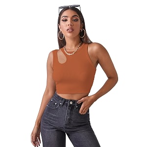 Shasmi Womens Striped Slim Fit Crop Ribbed