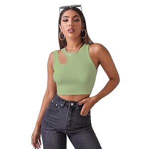 Shasmi Womens Striped Slim Fit Crop Ribbed