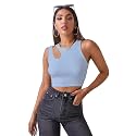 Shasmi Women39s Striped Slim Fit Crop Ribbed