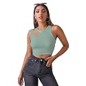 Shasmi Women39s Striped Slim Fit Crop Ribbed