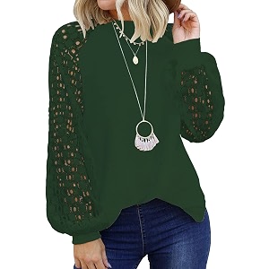 Shasmi Womens White Ballon Long Sleeve Crew