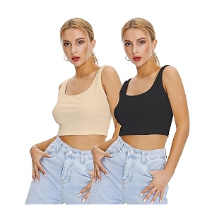 Shasmi Women Crop Top Ribbed Stylish Tank