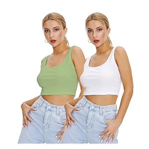 Shasmi Women Crop Top Ribbed Stylish Tank