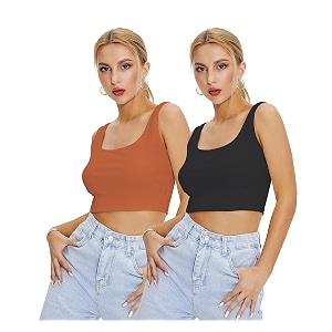 Shasmi Women Crop Top Ribbed Stylish Tank