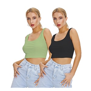 Shasmi Women Crop Top Ribbed Stylish Tank