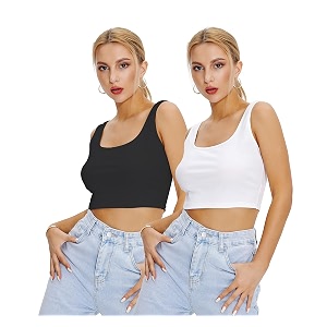 Shasmi Women Crop Top Ribbed Stylish Tank