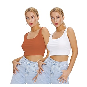 Shasmi Women Crop Top Ribbed Stylish Tank